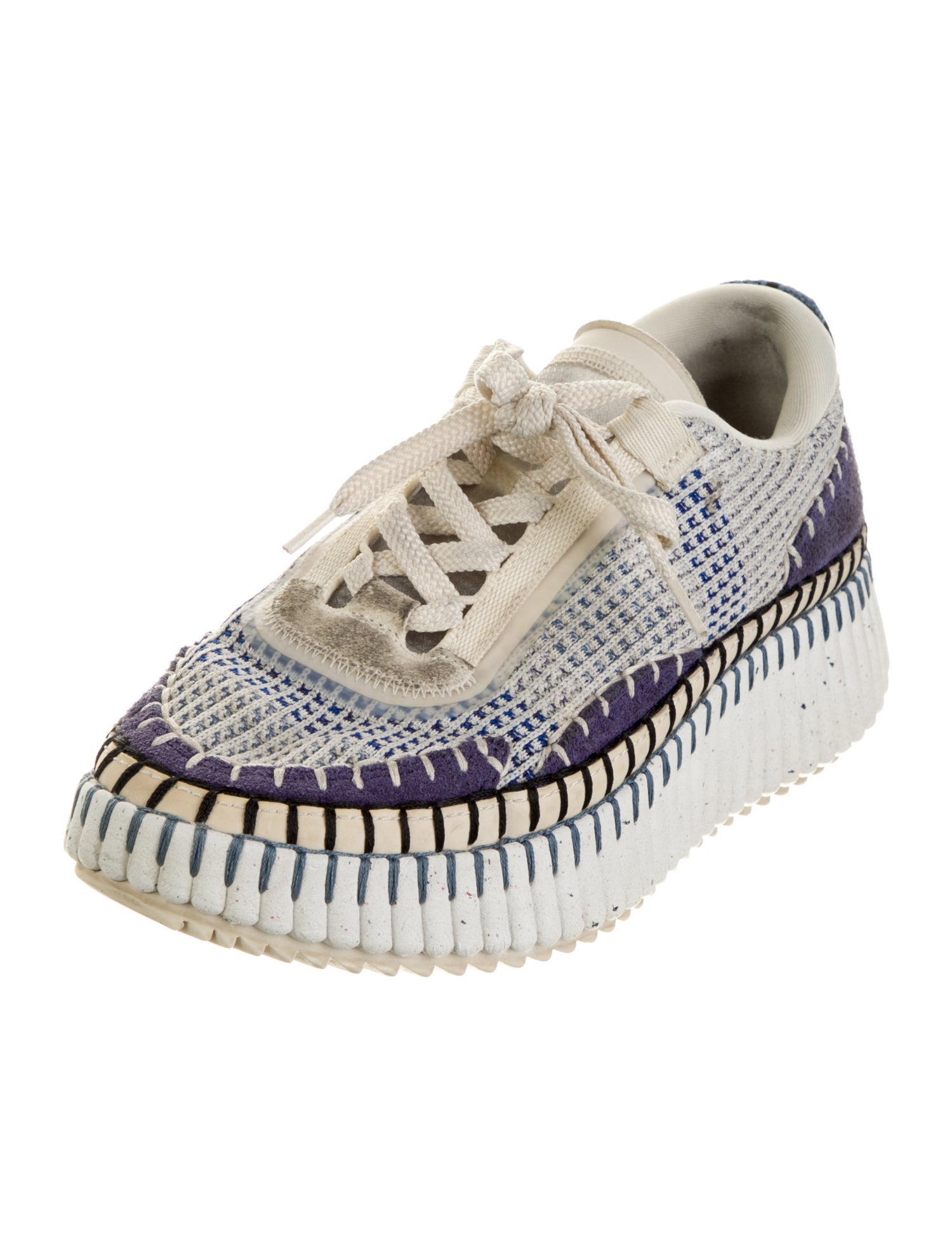 Chloé Patterned Whipstitch Trim Sneakers