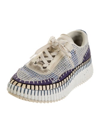 Chloé Patterned Whipstitch Trim Sneakers