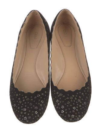 Chloé Suede Studded Accents Ballet Flats