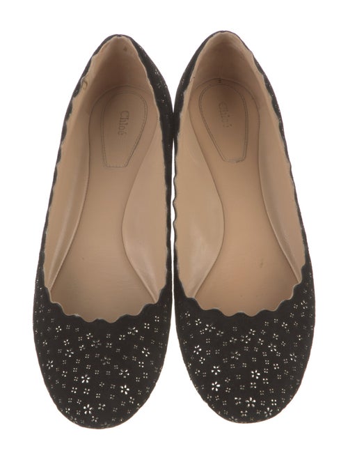 Chloé Suede Studded Accents Ballet Flats