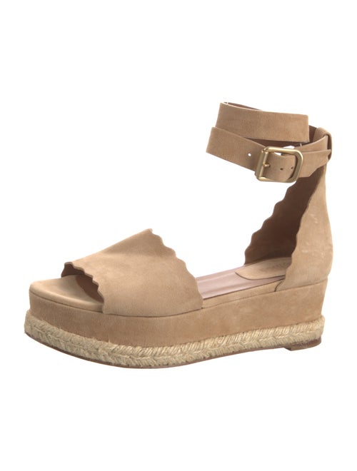 Chloé Suede Scalloped Accent Espadrilles