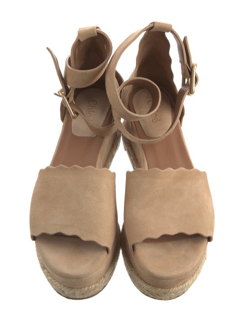 Chloé Suede Scalloped Accent Espadrilles