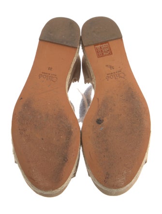 Chloé Suede Scalloped Accent Espadrilles