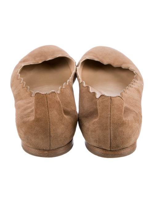 Chloé Suede Scalloped Accent Ballet Flats
