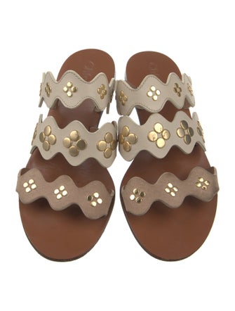 Chloé Leather Studded Accents Slides
