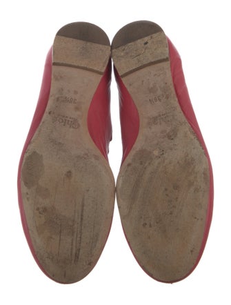 Chloé Leather Scalloped Accent Ballet Flats