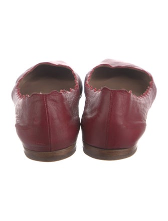 Chloé Leather Scalloped Accent Ballet Flats