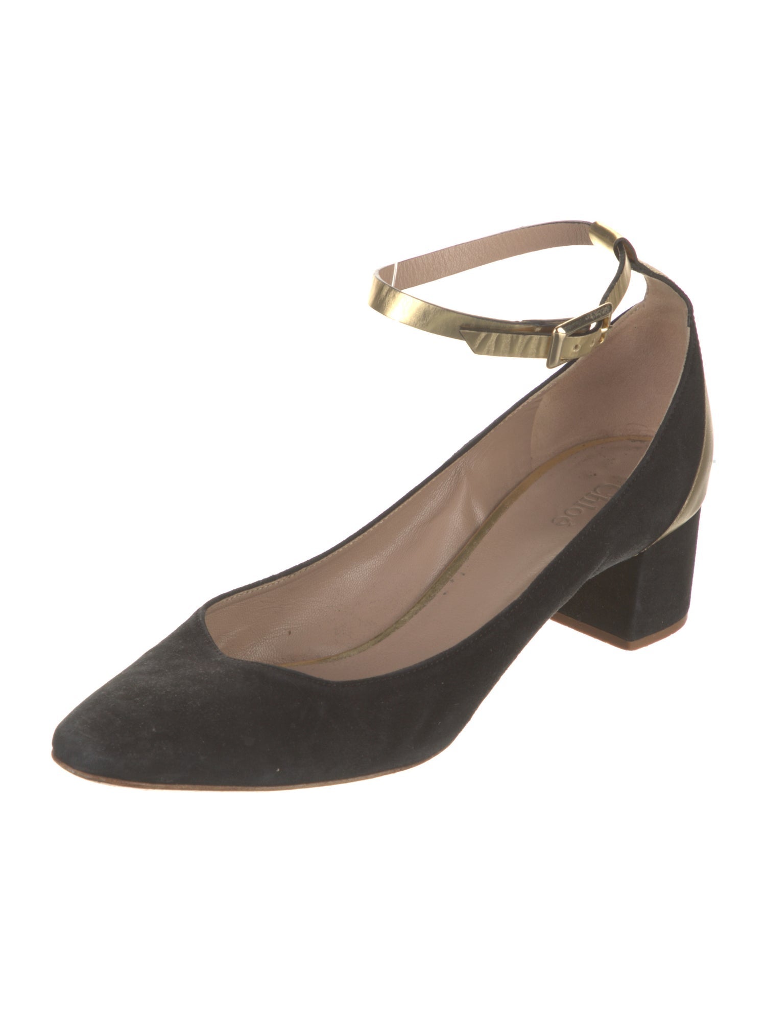 Chloé Suede Leather Trim Embellishment Pumps