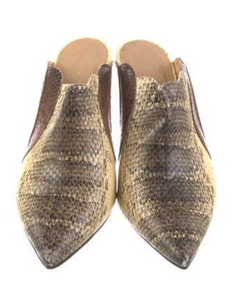 Chloé Embossed Leather Animal Print Mules