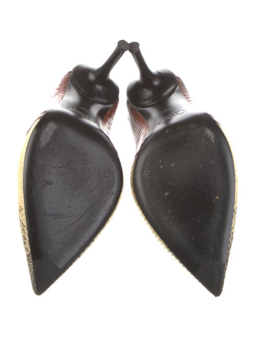 Chloé Embossed Leather Animal Print Mules