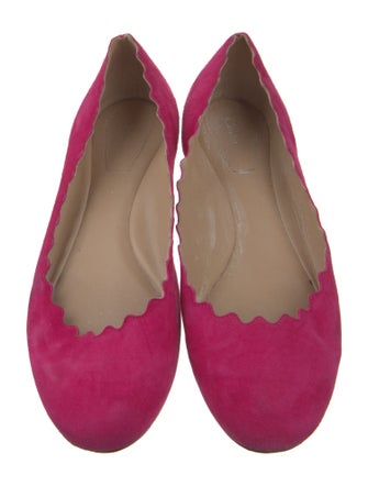 Chloé Suede Scalloped Accent Flats