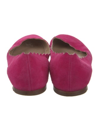 Chloé Suede Scalloped Accent Flats