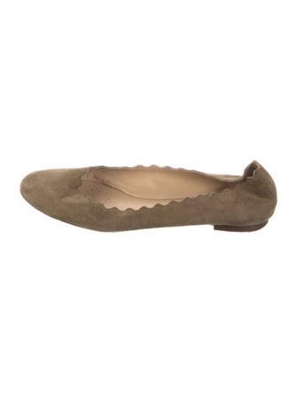 Chloé Suede Scalloped Accent Ballet Flats