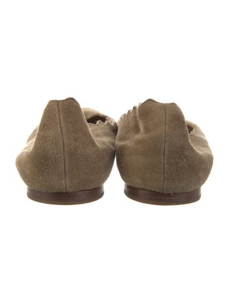 Chloé Suede Scalloped Accent Ballet Flats