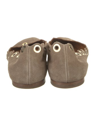 Chloé Suede Scalloped Accent Ballet Flats