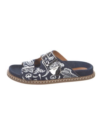 Chloé Denim Printed Slides