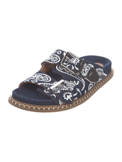 Chloé Denim Printed Slides
