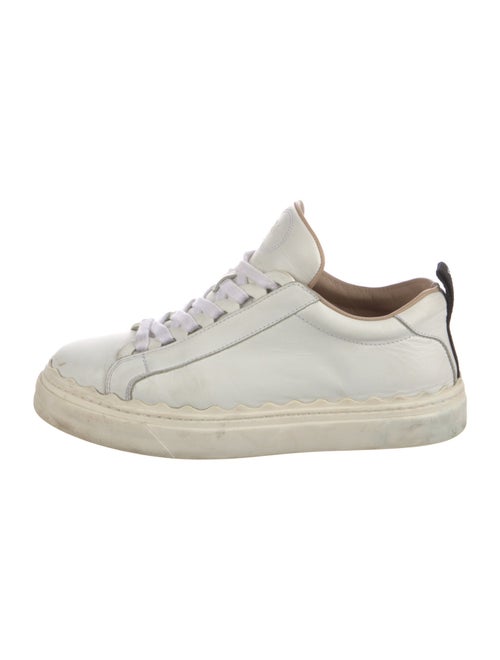 Chloé Leather Scalloped Accent Sneakers