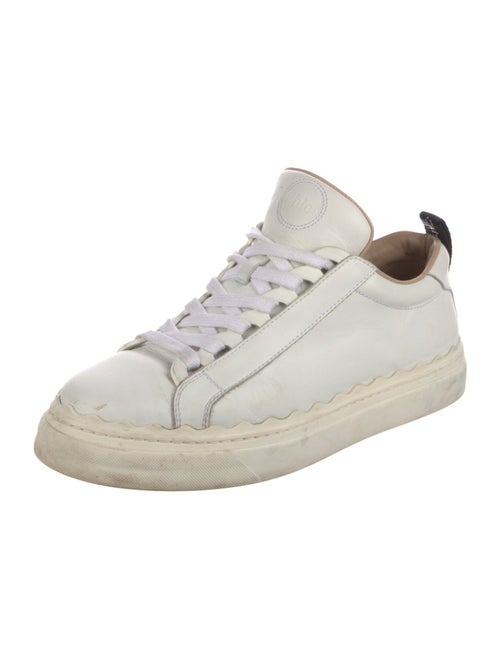 Chloé Leather Scalloped Accent Sneakers