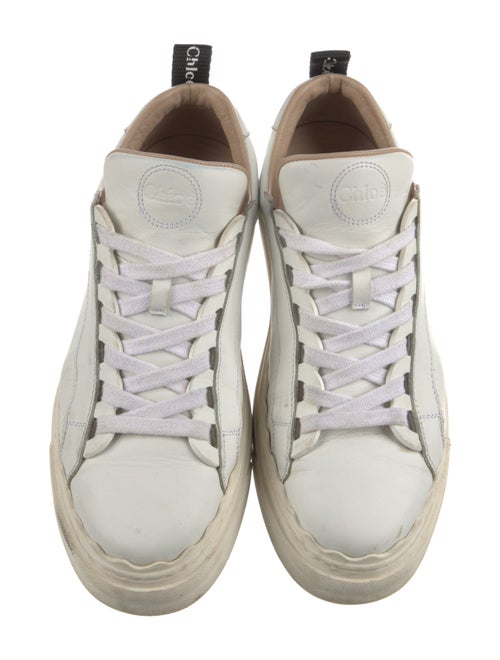 Chloé Leather Scalloped Accent Sneakers