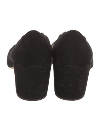 Chloé Suede Scalloped Accent Pumps