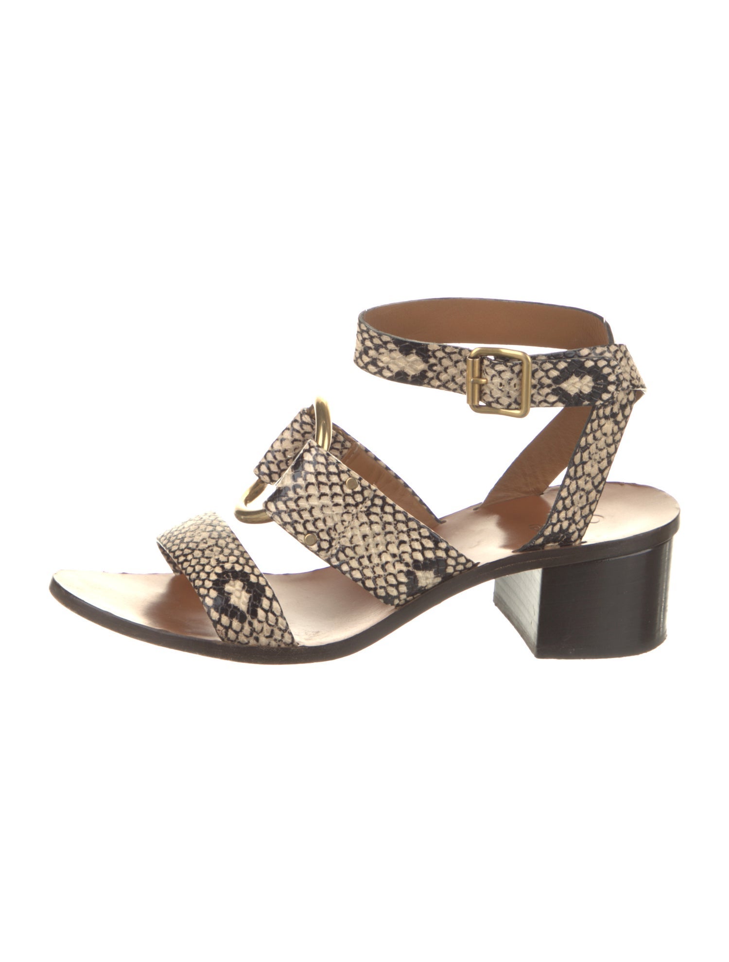 Chloé Leather Animal Print Sandals