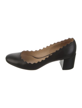 Chloé Leather Scalloped Accent Pumps