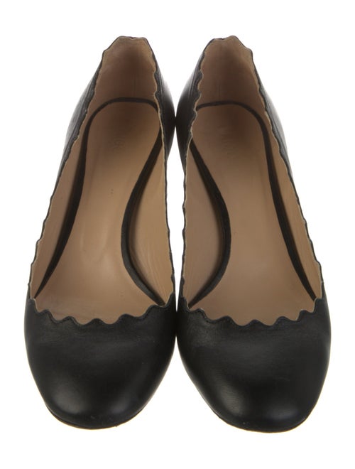 Chloé Leather Scalloped Accent Pumps