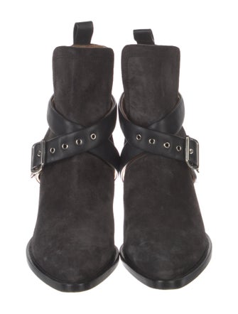 Chloé Suede Leather Trim Embellishment Chelsea Boots