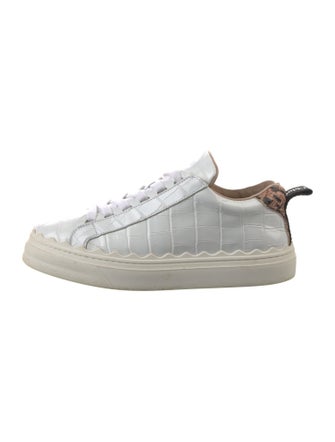 Chloé Leather Scalloped Accent Sneakers