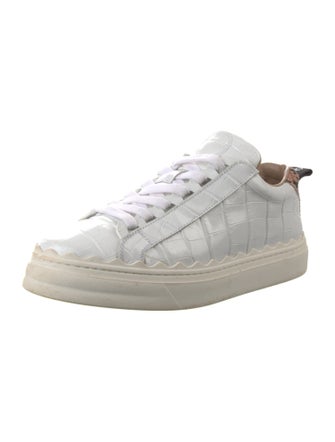 Chloé Leather Scalloped Accent Sneakers