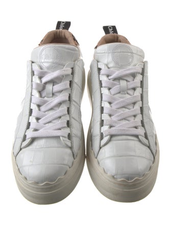 Chloé Leather Scalloped Accent Sneakers