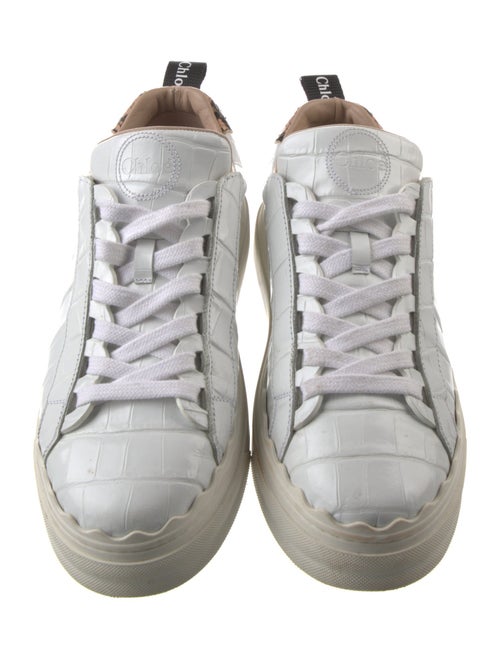 Chloé Leather Scalloped Accent Sneakers