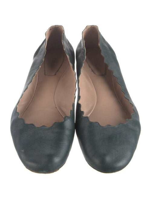 Chloé Leather Scalloped Accent Ballet Flats