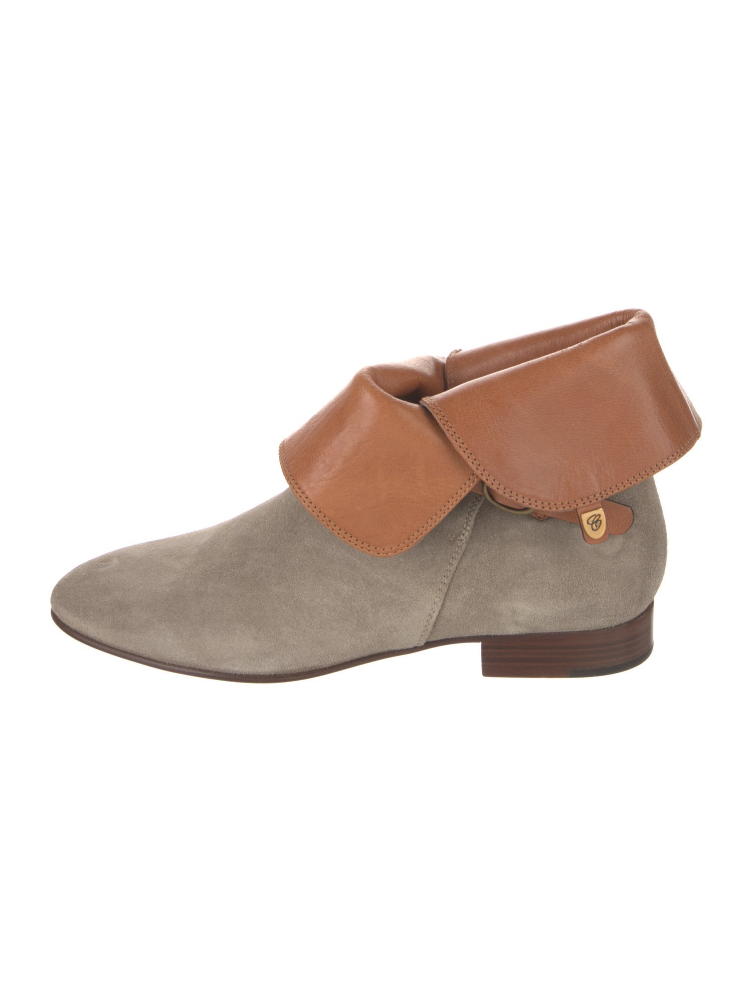 Chloé Suede Colorblock Pattern Boots