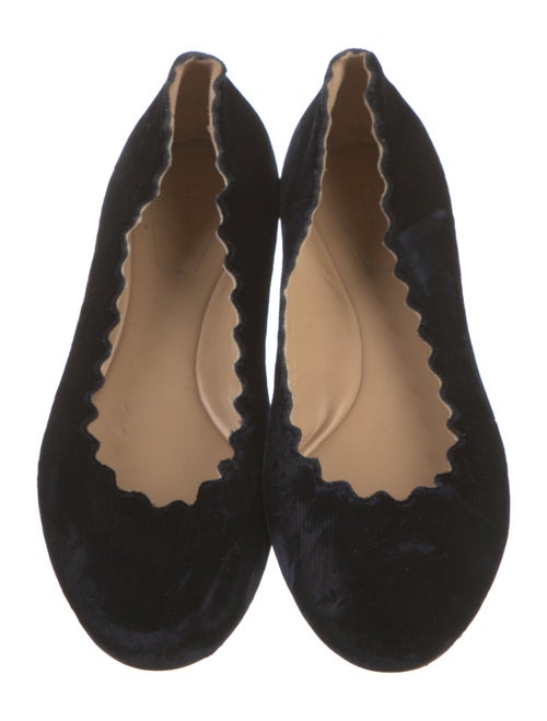 Chloé Velvet Scalloped Accent Ballet Flats