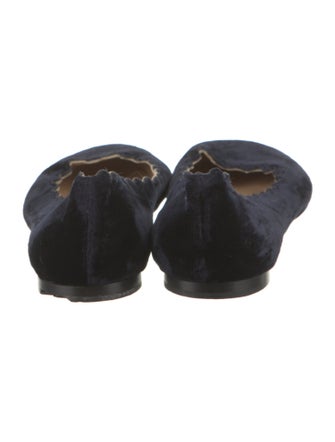 Chloé Velvet Scalloped Accent Ballet Flats