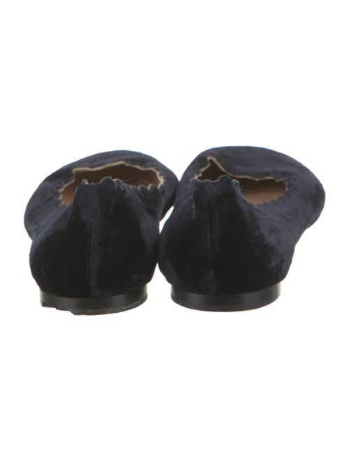 Chloé Velvet Scalloped Accent Ballet Flats