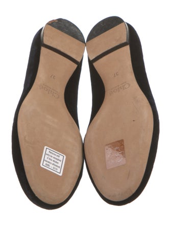 Chloé Velvet Scalloped Accent Ballet Flats