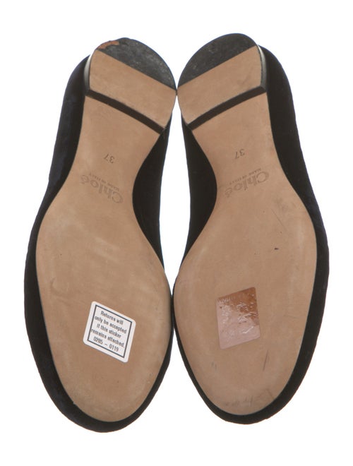 Chloé Velvet Scalloped Accent Ballet Flats