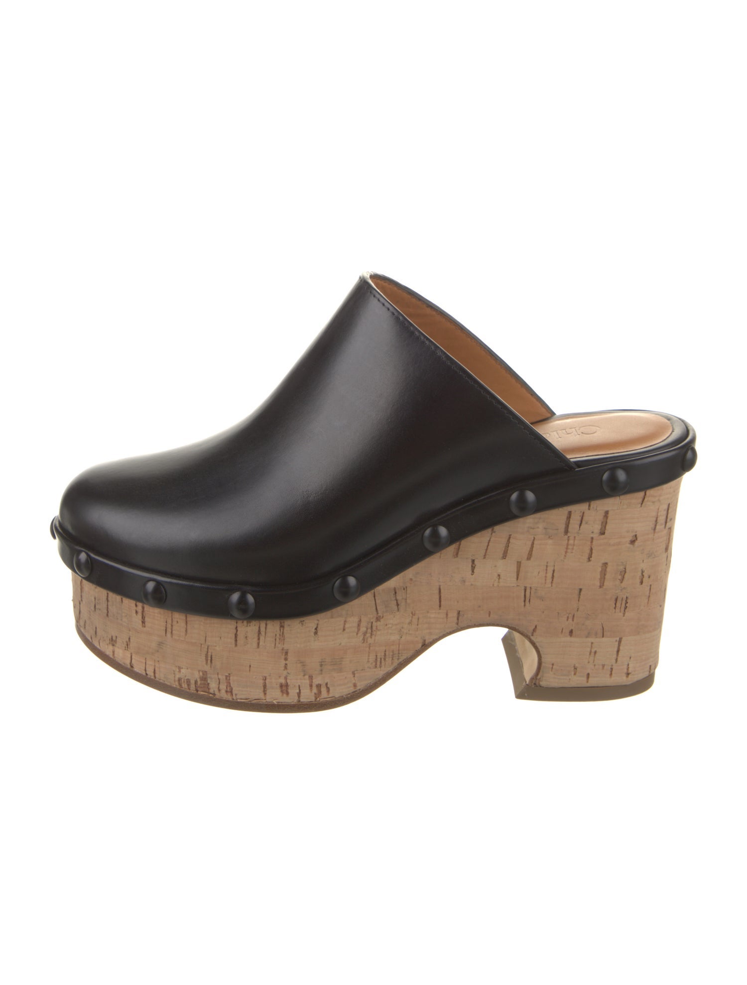Chloé Leather Studded Accents Mules