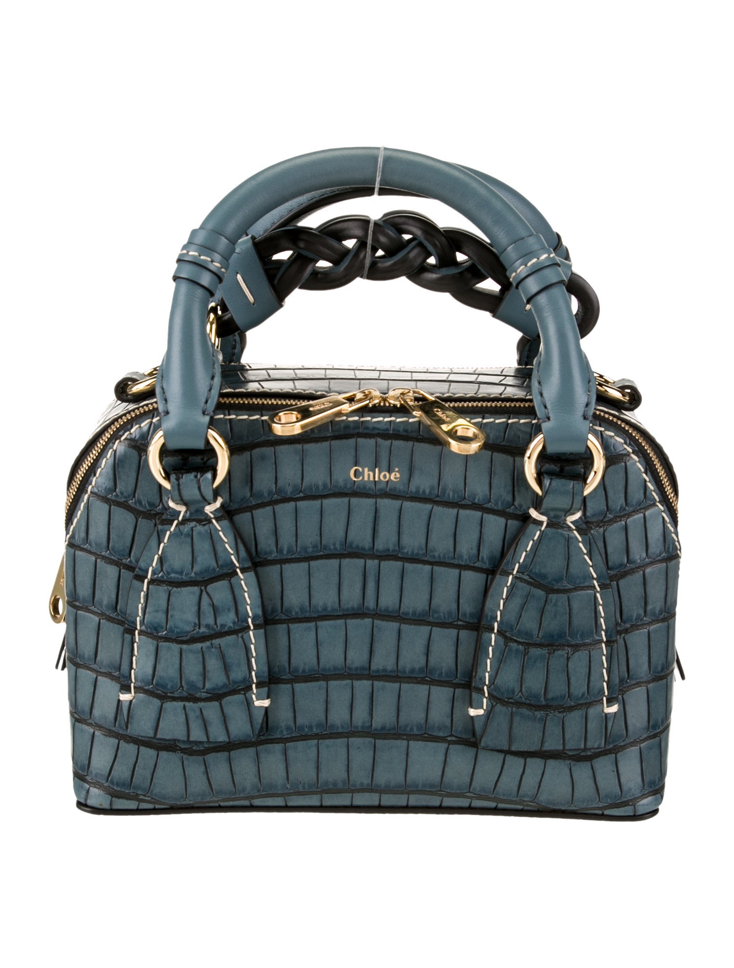 Chloé Embossed Leather Top Handle Bag