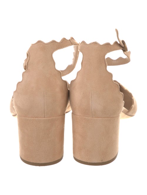 Chloé Suede Scalloped Accent D'Orsay Pumps