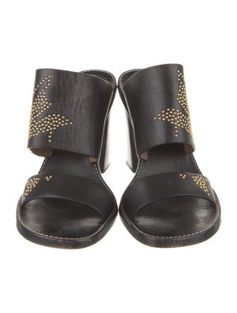 Chloé Leather Studded Accents Slides