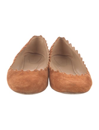 Chloé Suede Scalloped Accent Ballet Flats