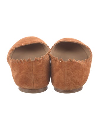Chloé Suede Scalloped Accent Ballet Flats