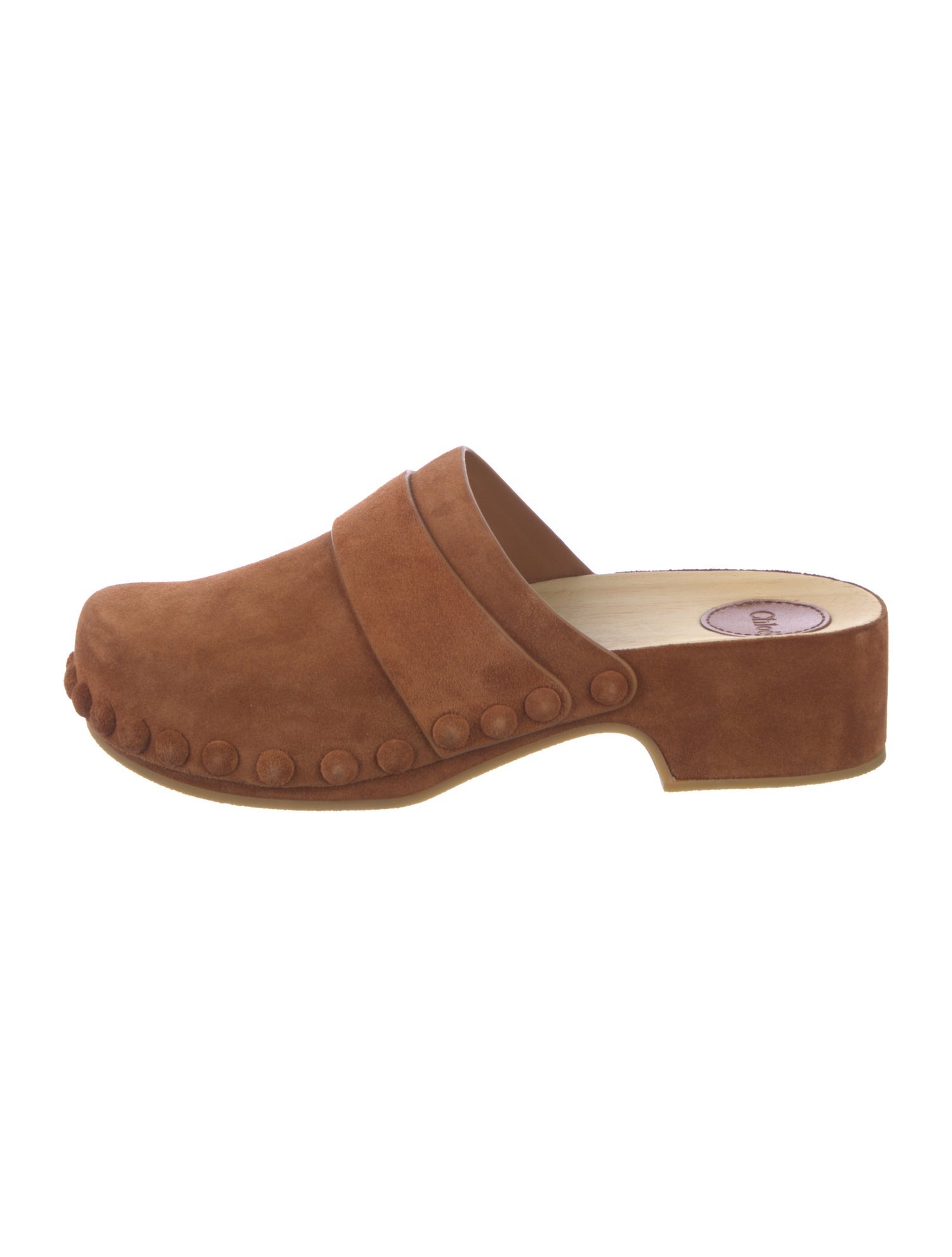 Chloé Suede Studded Accents Mules