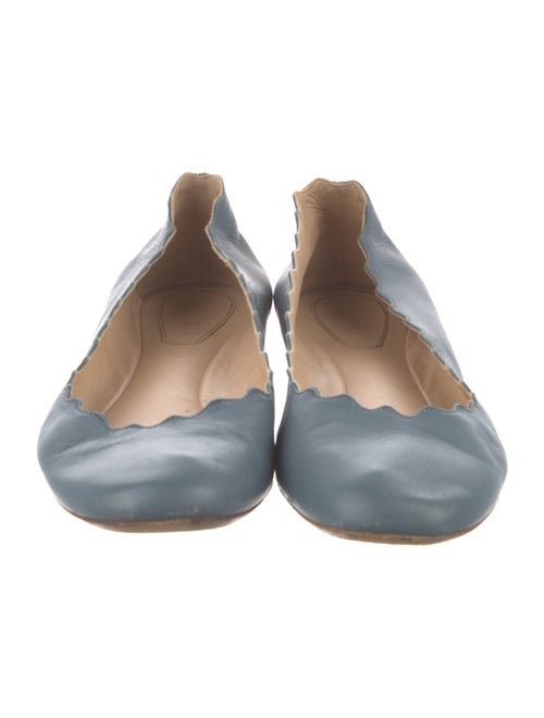 Chloé Leather Scalloped Accent Ballet Flats