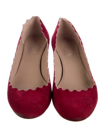 Chloé Suede Scalloped Accent Pumps