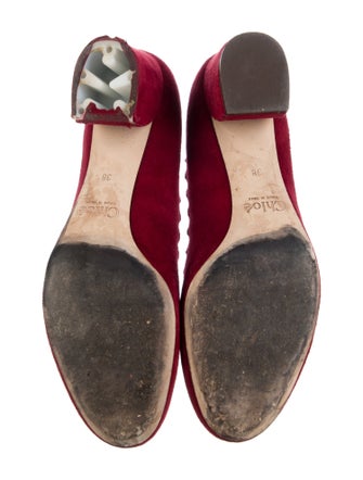 Chloé Suede Scalloped Accent Pumps